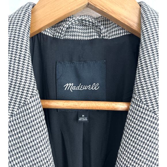 Madewell Dorset Oversized Blazer in Houndstooth Womens Medium Black Ivory - Picture 9 of 12